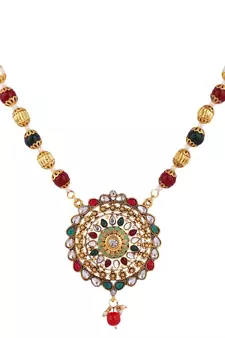Multicolor Meenakari Long Crystal Necklace & Earring