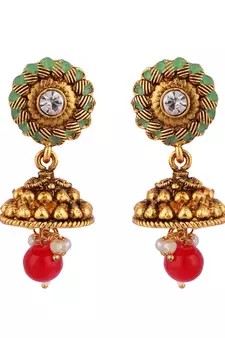 Multicolor Meenakari Long Crystal Necklace & Earring