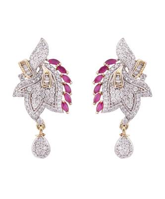 Gold-Plated American Diamond-Studded Partywear Jadau Pendant Set 5