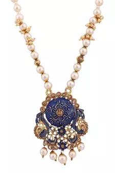 Multicolor Meenakari Long Crystal Necklace & Earring