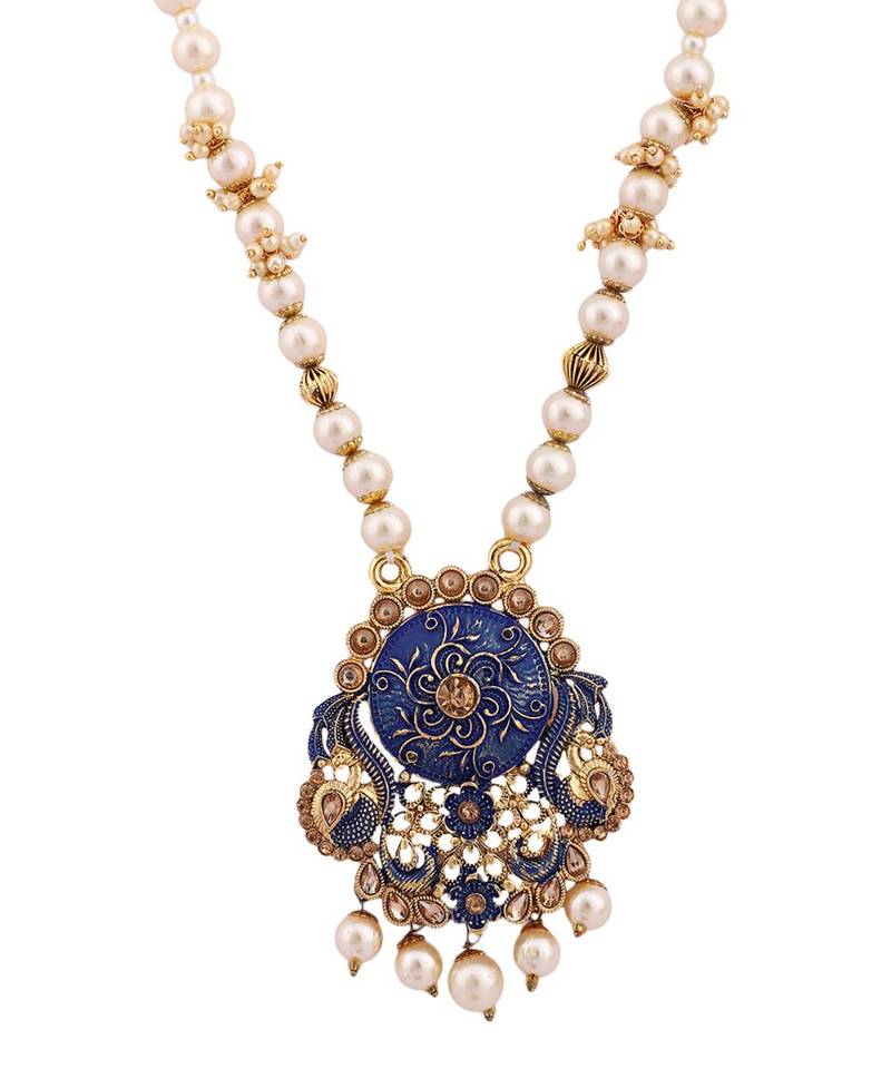 Multicolor Meenakari Long Crystal Necklace & Earring