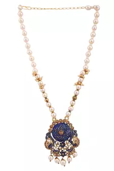 Multicolor Meenakari Long Crystal Necklace & Earring