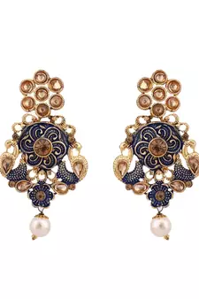 Multicolor Meenakari Long Crystal Necklace & Earring