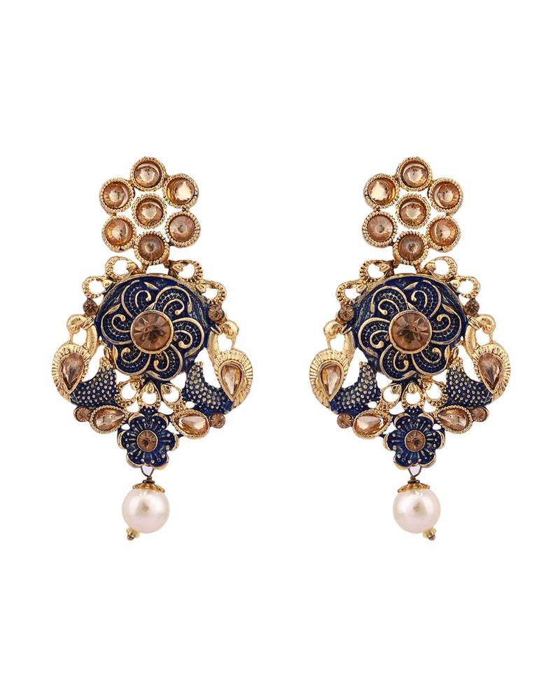 Multicolor Meenakari Long Crystal Necklace & Earring