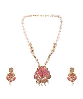Multicolor Meenakari Long Crystal Necklace & Earring 1