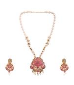 Multicolor Meenakari Long Crystal Necklace & Earring