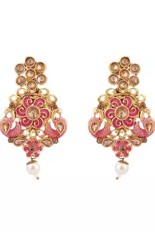 Multicolor Meenakari Long Crystal Necklace & Earring
