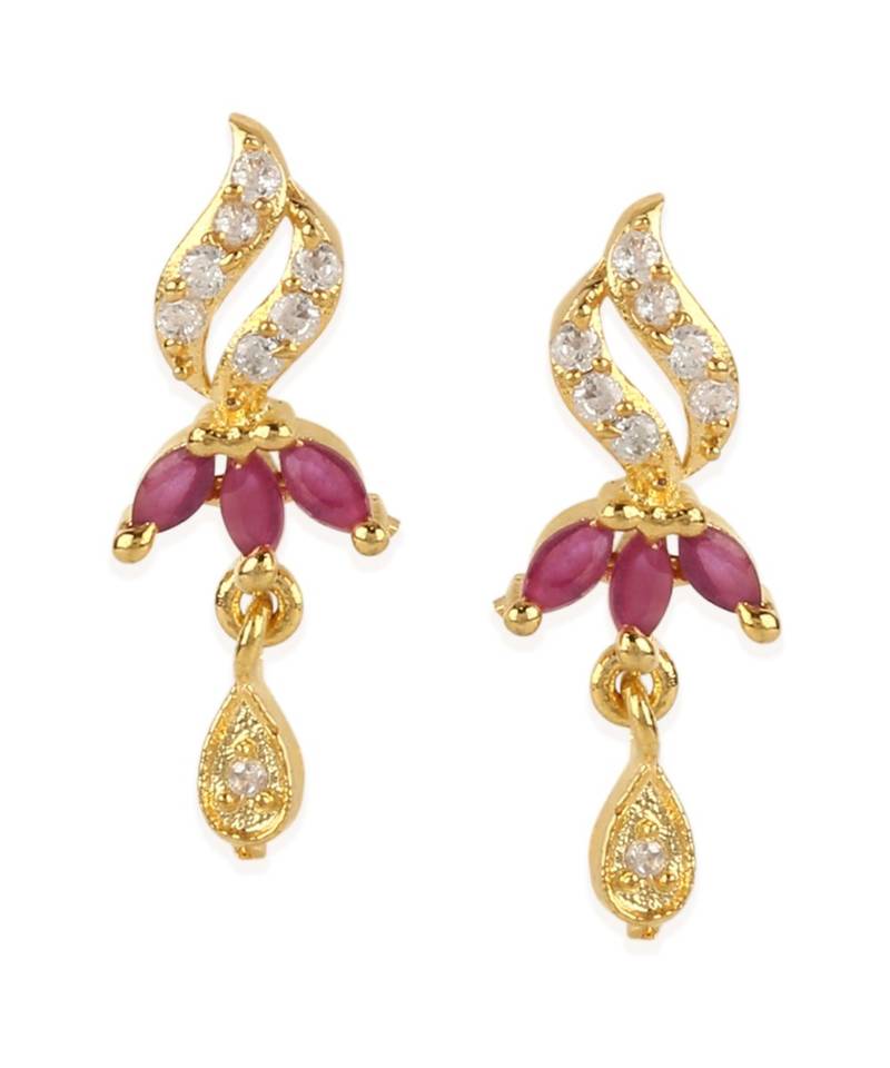 Gold Plated Black Artificial Stones-Studded & Beaded Mangalsutra Set