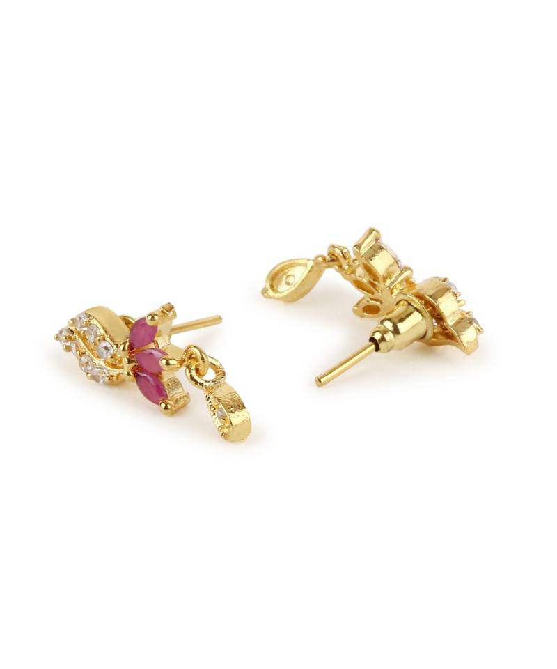 Gold Plated Black Artificial Stones-Studded & Beaded Mangalsutra Set