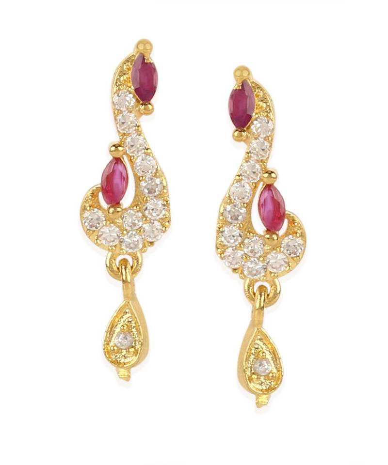 Gold Plated Black Artificial Stones-Studded & Beaded Mangalsutra Set