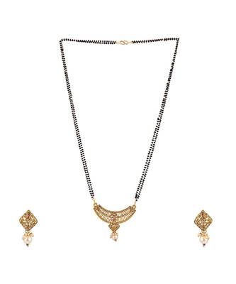 Woman Gold-Plated & Black Beaded Mangalsutra 3