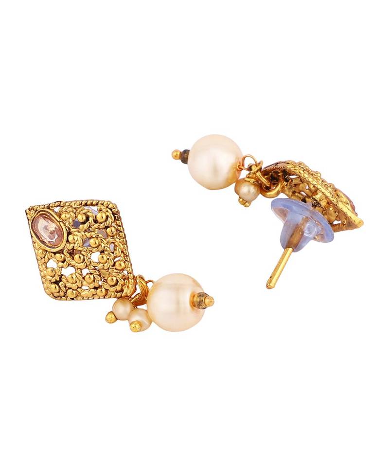 Woman Gold-Plated & Black Beaded Mangalsutra