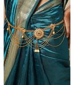 Off-White Gold-Plated Kundan Studded & Beaded Handcrafted Kamarbandh