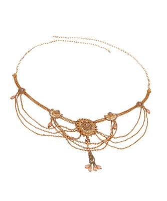 Off-White Gold-Plated Kundan Studded & Beaded Handcrafted Kamarbandh 3
