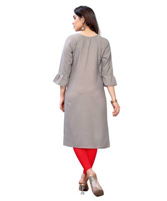 Grey hand woven cotton kurtas-and-kurtis 3