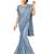 Grey Ready To Wear Saree With Broach Stitching Blouse