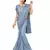 Grey Ready To Wear Saree With Broach Stitching Blouse