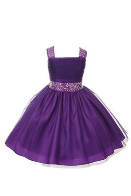 Purple plain satin kids-girl-gowns 2