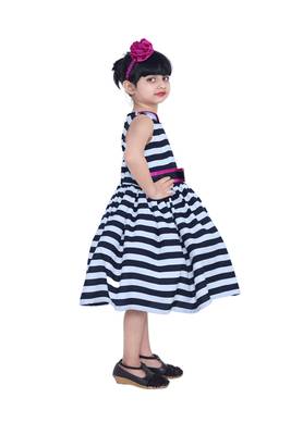 Multicolor plain crepe kids-girl-gowns 3