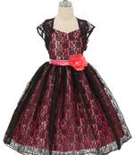 Beige plain net kids-girl-gowns