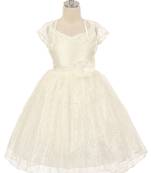White plain net kids-girl-gowns