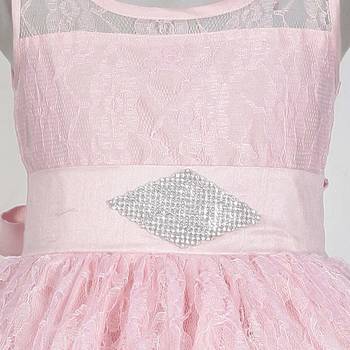 Pink plain satin kids-girl-gowns 4