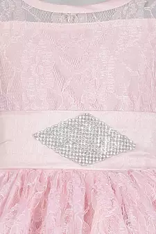 Pink plain satin kids-girl-gowns
