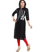 Designer Long Raw Silk Embroidery Kurti