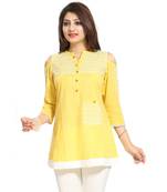 Summer Delight  Short Chicken kurti with Cold Shoulder Sleeves Style