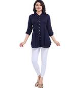 NAVY BLUE RAYON CLASSY kurti FOR ULTIMATE LOOK