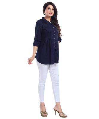 NAVY BLUE RAYON CLASSY kurti FOR ULTIMATE LOOK 2