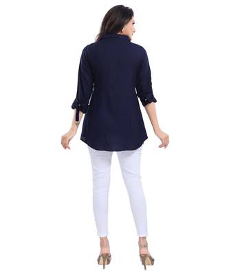 NAVY BLUE RAYON CLASSY kurti FOR ULTIMATE LOOK 4
