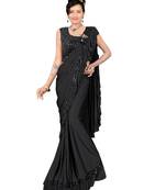 Black Ready To Wear Stitching Blouse With Broach And Sequence