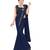 Navy Blue Ready To Wear Stitching Blouse With Broach And Sequence
