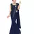 Navy Blue Ready To Wear Stitching Blouse With Broach And Sequence