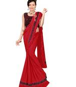 Red Ready To Wear Stitching Blouse With Broach And Sequence