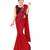 Red Ready To Wear Stitching Blouse With Broach And Sequence