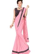 Baby Pink Ready To Wear Stitching Blouse With Broach And Sequence