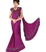 Wine Ready To Wear Stitching Blouse With Broach And Sequence