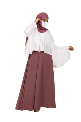Puce Pink Stylish Top With Flared Skirt Co-ord Set 2