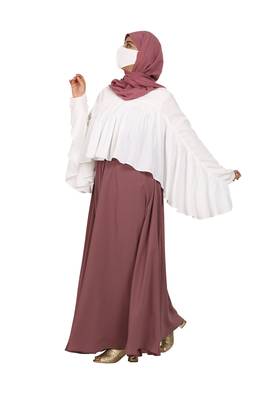Puce Pink Stylish Top With Flared Skirt Co-ord Set 3