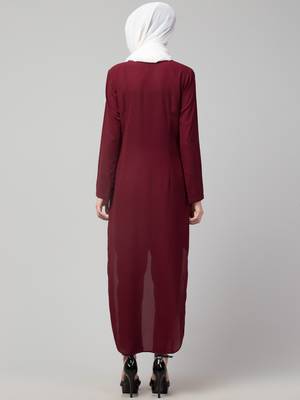 Maroon Asymmetrical Tunic With A Trouser Co-ord Set 4