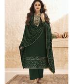 Dark Green Georgette Semi Stitched Salwar Suits