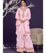 Baby Pink Georgette Semi Stitched Salwar Suits