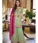 Sea Green Georgette Pakistani Salwar Kameez