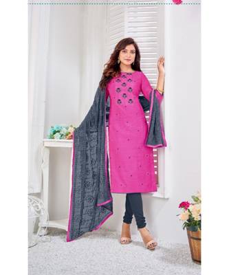 Lavender embroidery zarns silk unstitch churidar suits churidar salwar suits 1