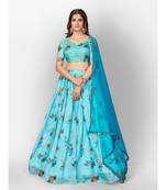 Sky Blue Coloured Semi Stitched Lehenga & Unstitched Blouse with Dupatta