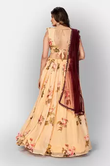 Yellow Coloured Semi Stitched Lehenga & Unstitched Blouse with Dupatta
