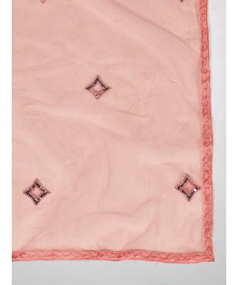 Pink & Silver Foil Zari Semi Stitched Lehenga & Unstitched Blouse with Dupatta 5