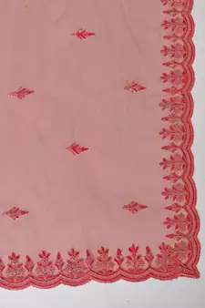 Pink Embellished Sequinned & Embroidered Semi Stitched Lehenga & Unstitched Blouse With Dupatta